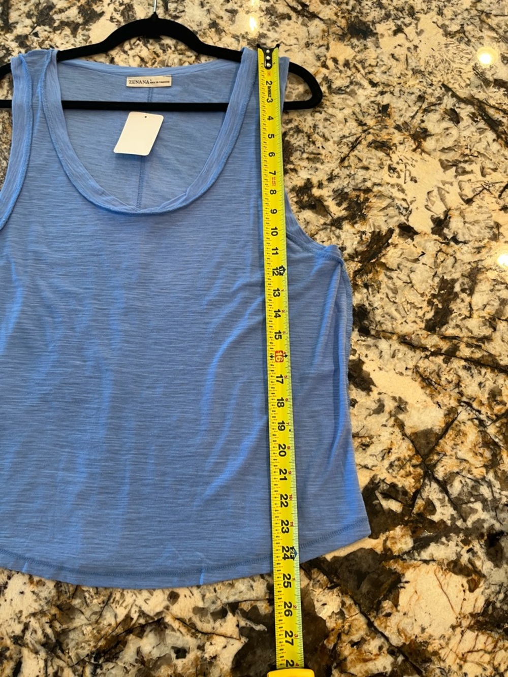 Zenana Blue Sleeveless Tank Top Size Large Soft Lightweight Casual Everyday NEW - Picture 10 of 11
